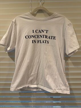 Victoria Beckham White Graphic Tee with Black Text